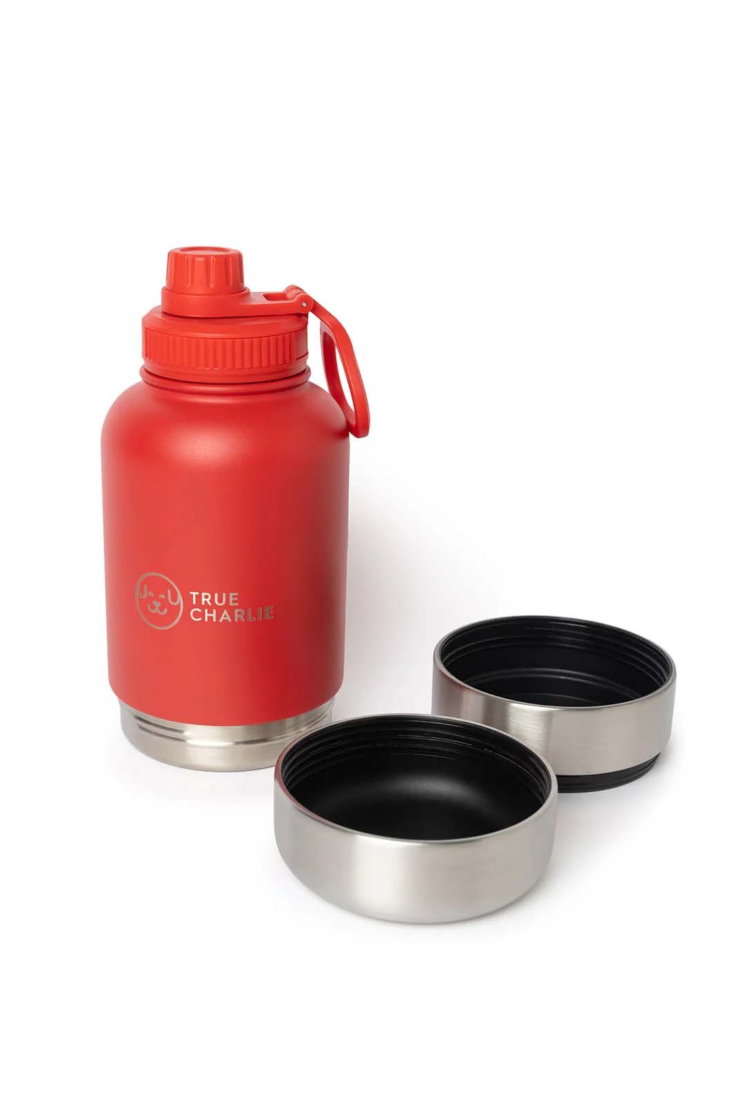 Dog Water Bottle with Bowls – Velvet Red | 1000ml Leakproof - Image 3